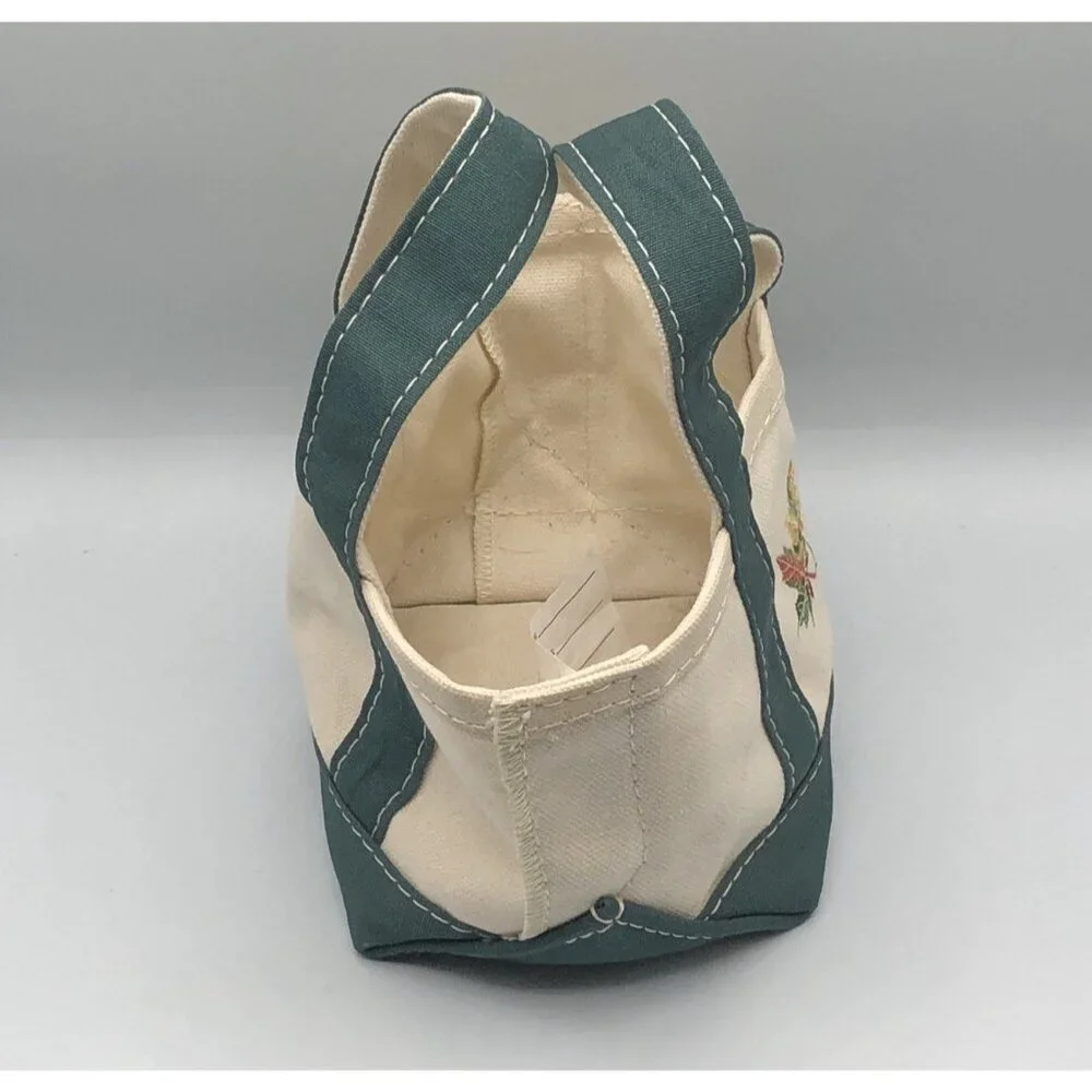 LL Bean Mini Boat And Tote Bag Embroidered Autumn Leaves 5.5"Lx5"Hx4.5"D - Picture 5 of 9